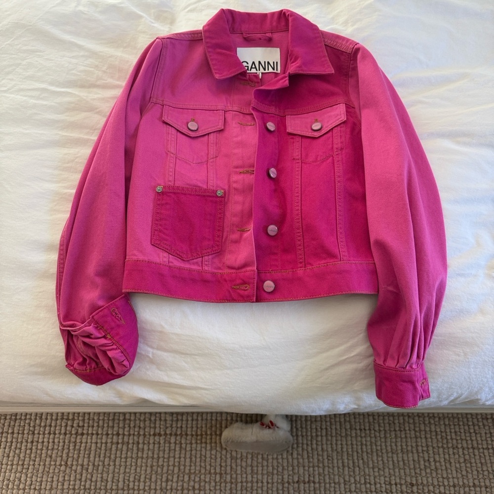 Ganni Vibrant Pink Jean Jacket